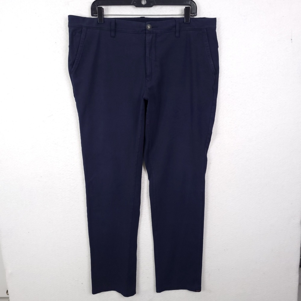 Good Man Brand Chino Pants Mens 38x32 Navy Blue Stretch Cotton Slim Trousers